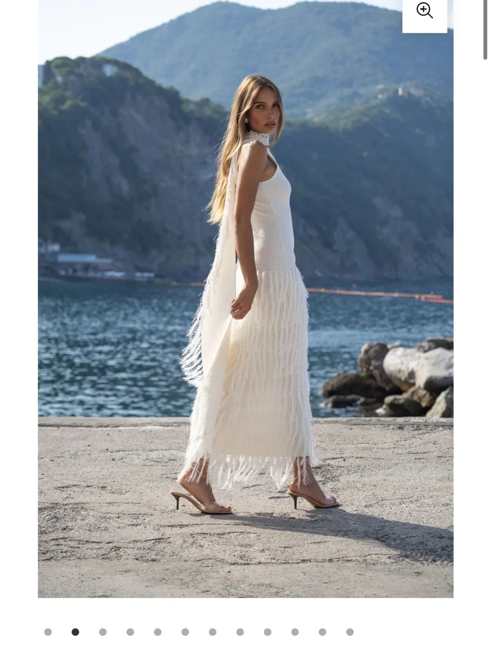 Phoebe Ivory Maxi Fringe Dress XS - Picture 2 of 6